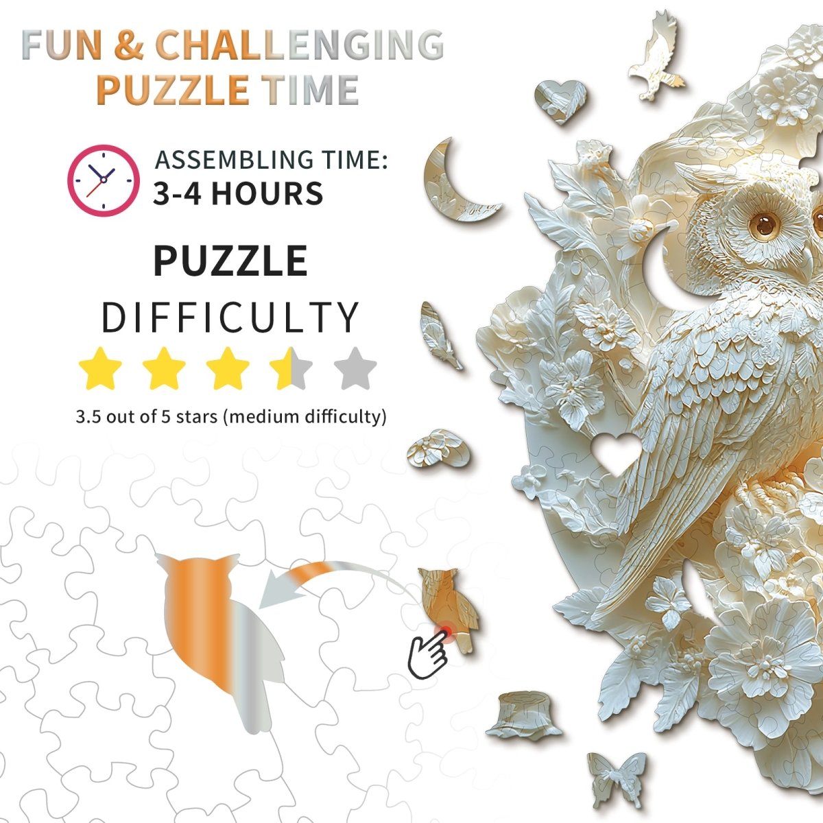 Couple Owl Wooden Jigsaw Puzzle - KAAYEE Puzzle