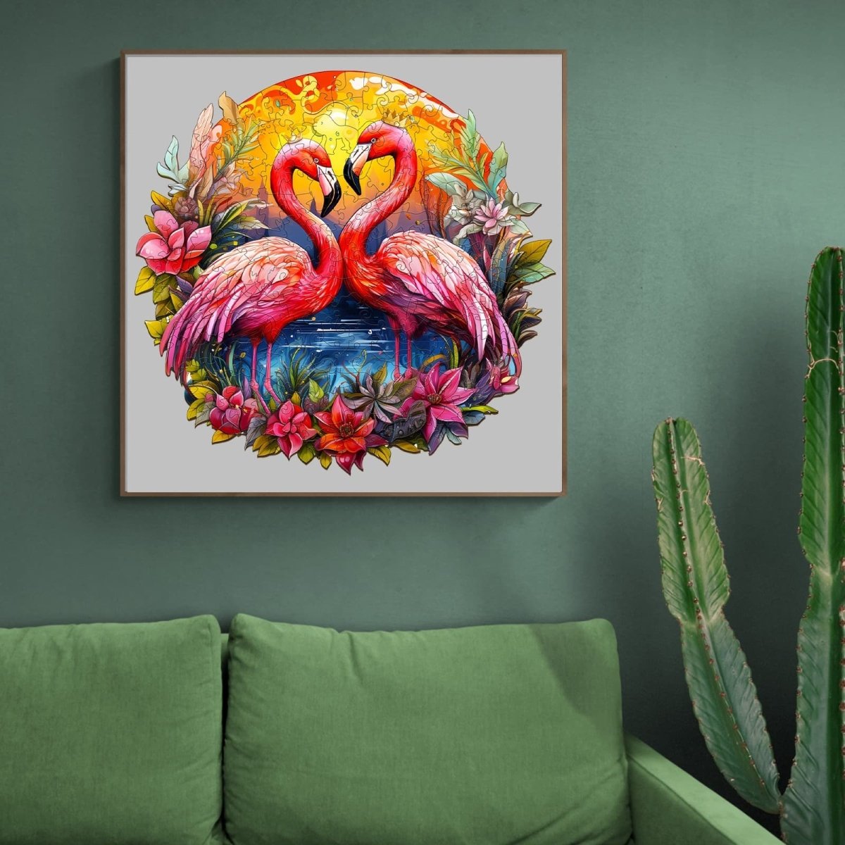 Crowned Flamingo Wooden Jigsaw Puzzle - KAAYEE Puzzle