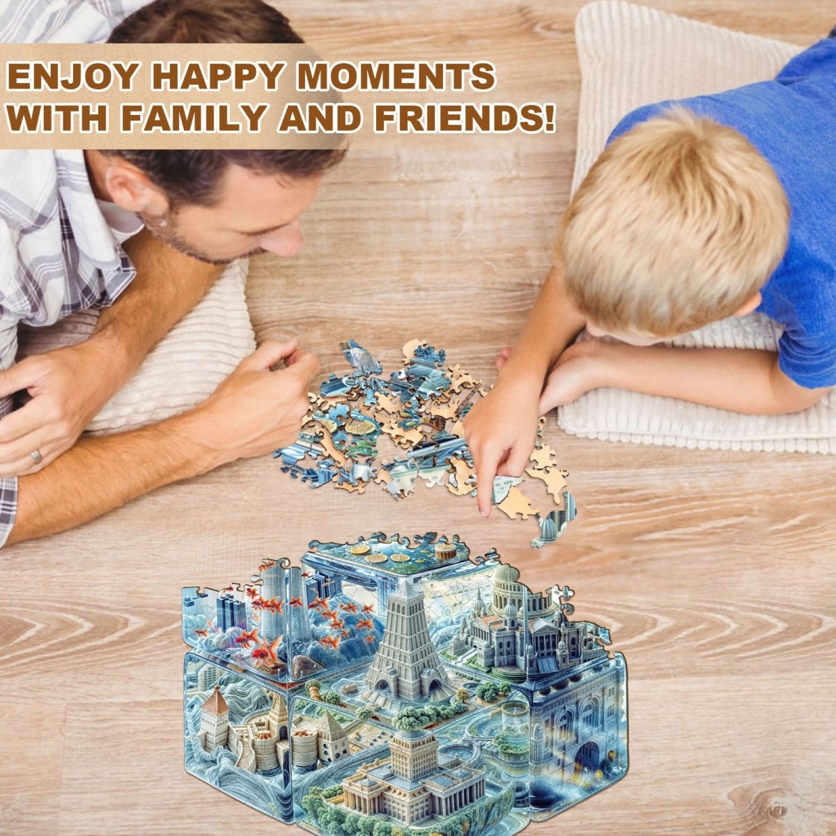 Cube City Wooden Jigsaw Puzzle - KAAYEE Puzzle