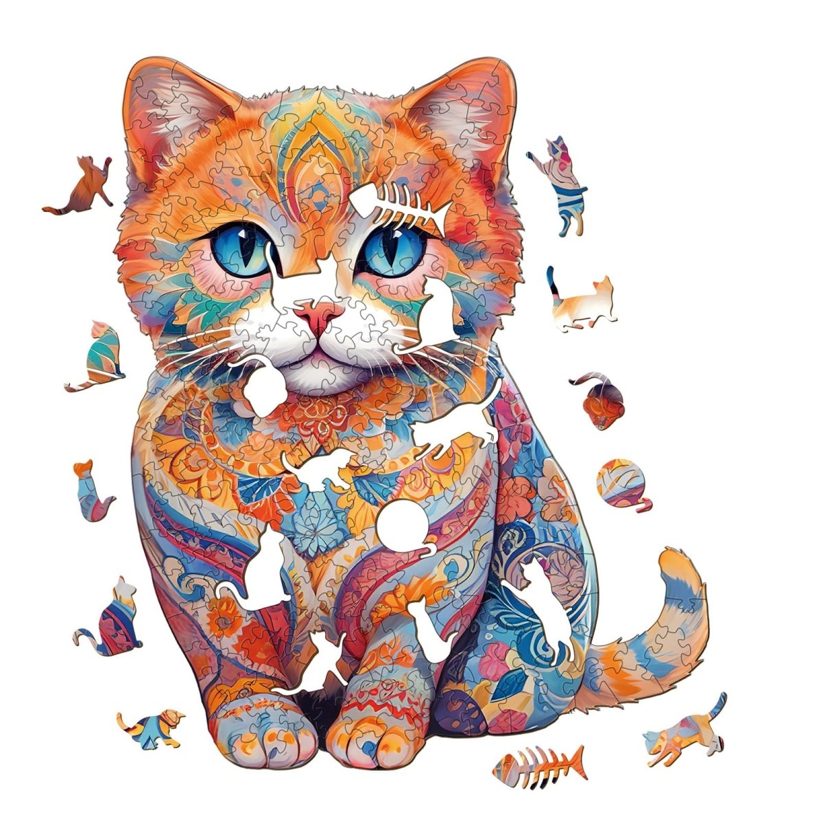 Cute Scottish Cat Wooden Jigsaw Puzzle - KAAYEE Puzzle