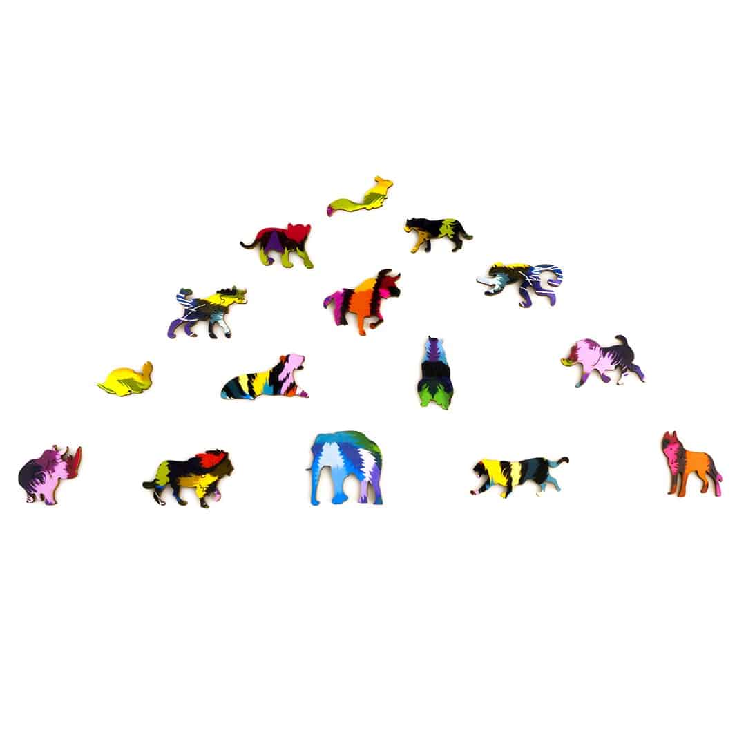 DAZZLE COLOUR THE TIGER Wooden Jigsaw Puzzle - KAAYEE Puzzle