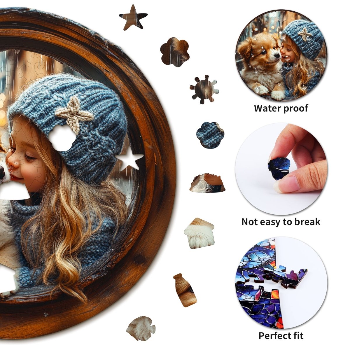 dog and child Wooden Jigsaw Puzzle - KAAYEE Puzzle