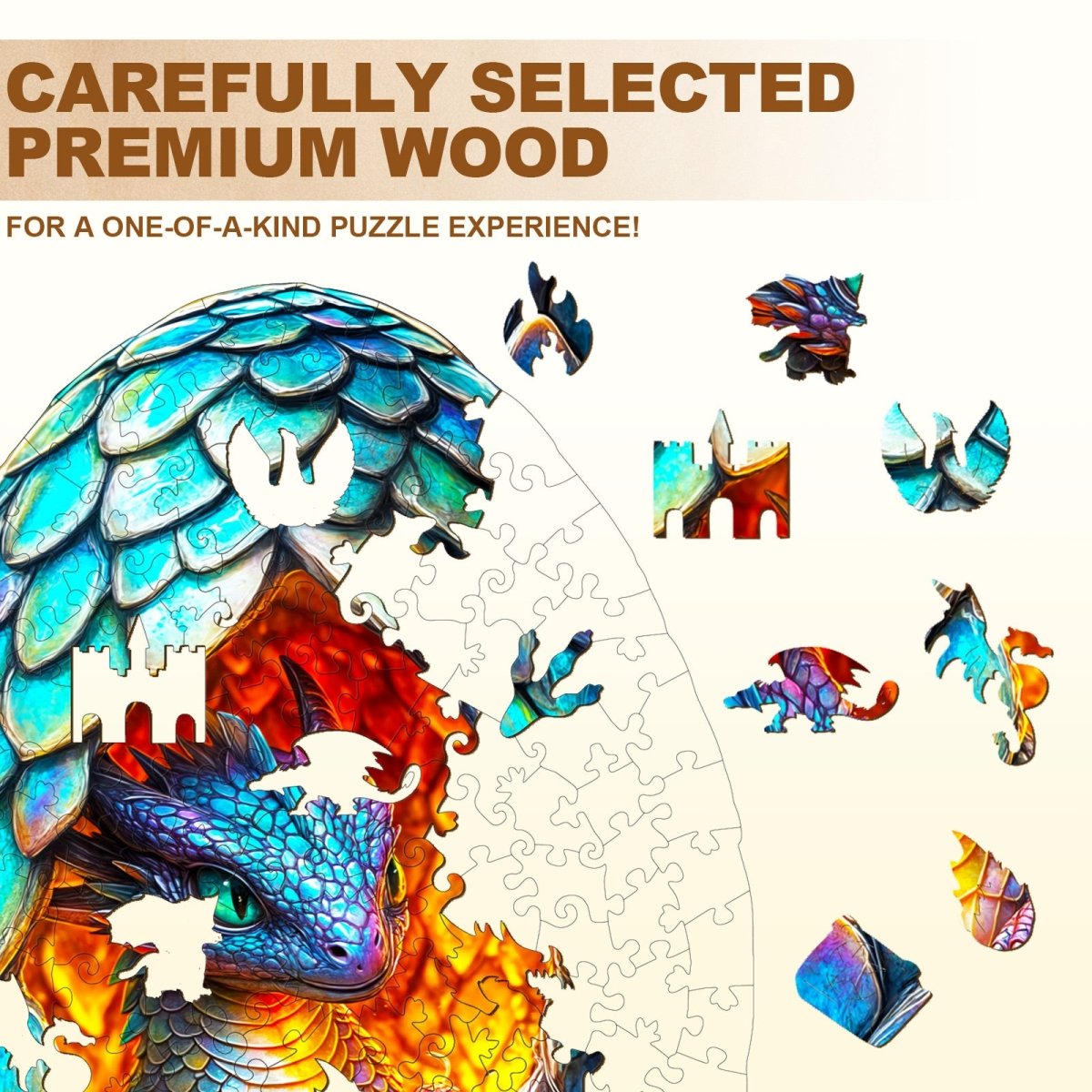 Draconic Rebirth - 2 Wooden Jigsaw Puzzle - KAAYEE Puzzle