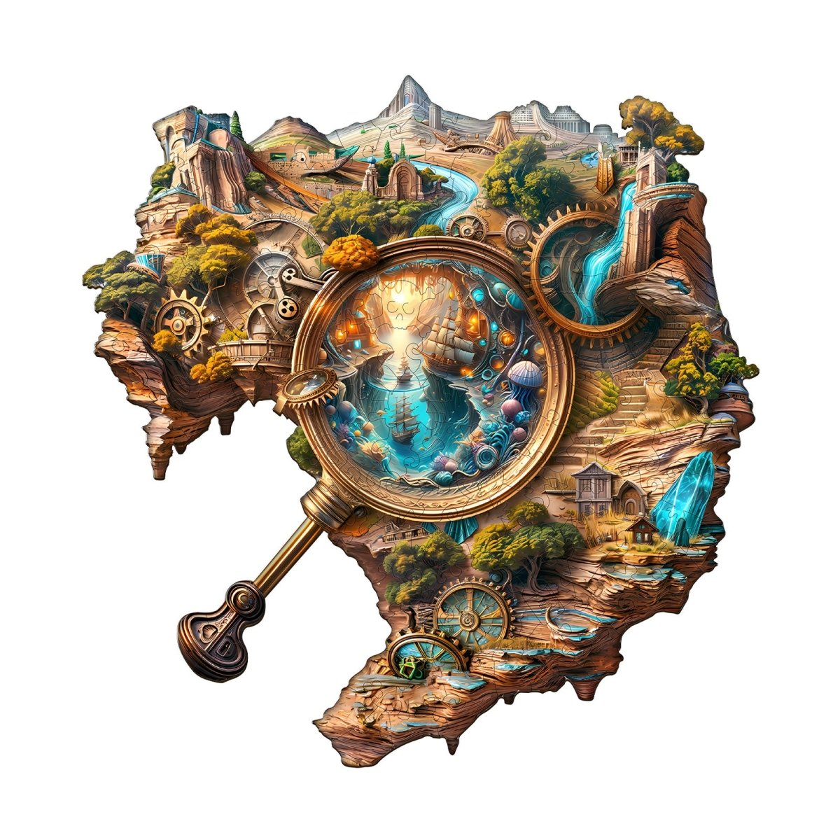 Explorer’s World - 1 Wooden Jigsaw Puzzle - KAAYEE Puzzle