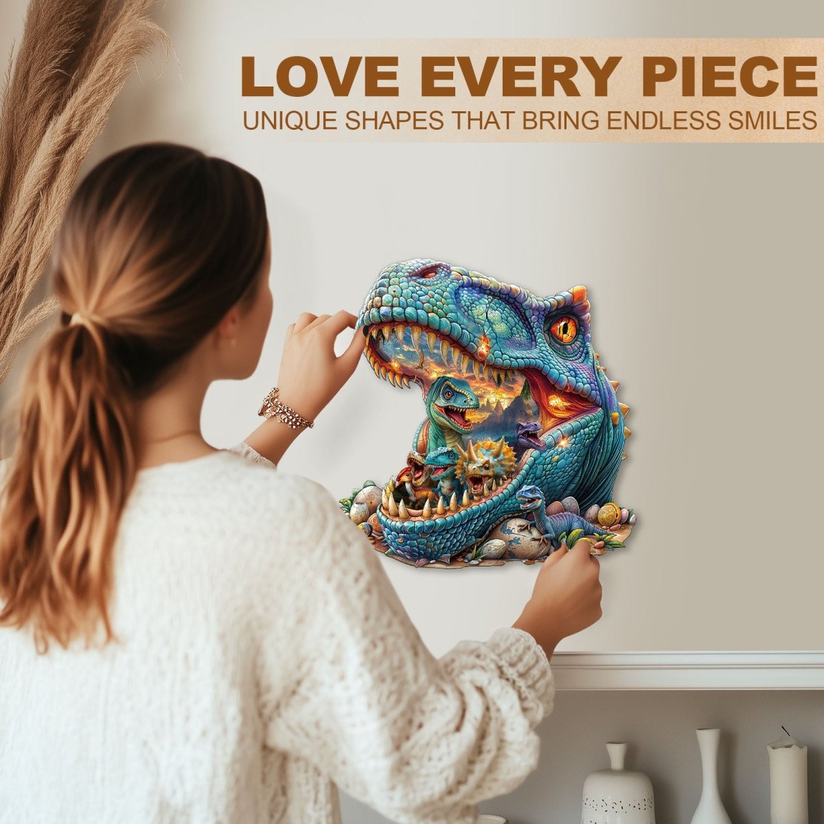 Fantasy Dinosaurs - 2 Wooden Jigsaw Puzzle - KAAYEE Puzzle