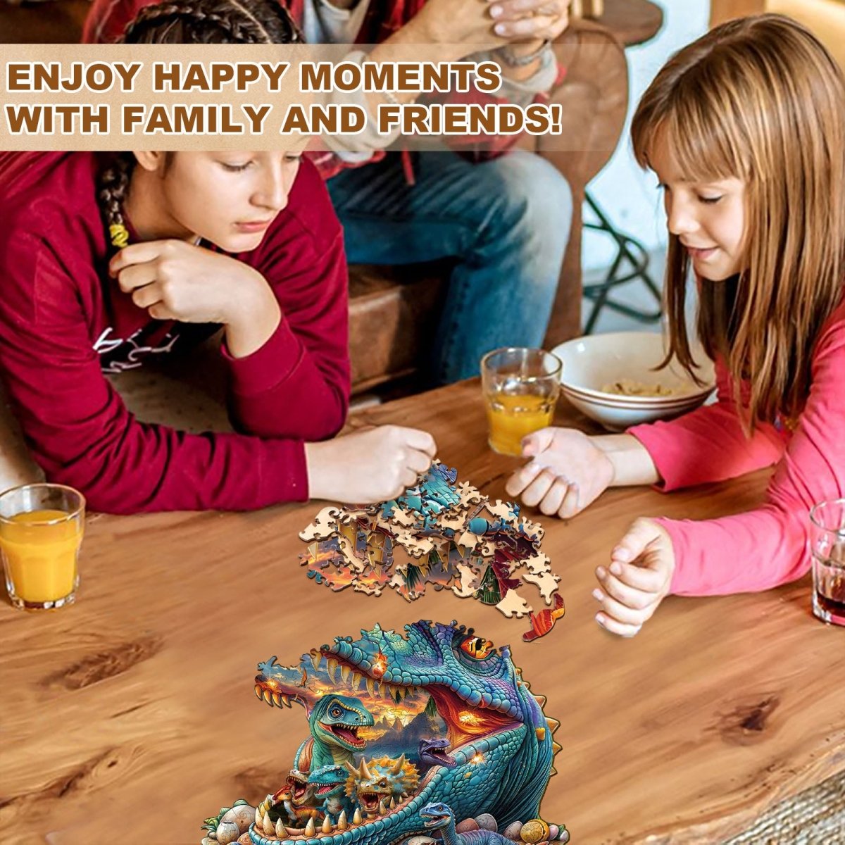 Fantasy Dinosaurs - 2 Wooden Jigsaw Puzzle - KAAYEE Puzzle