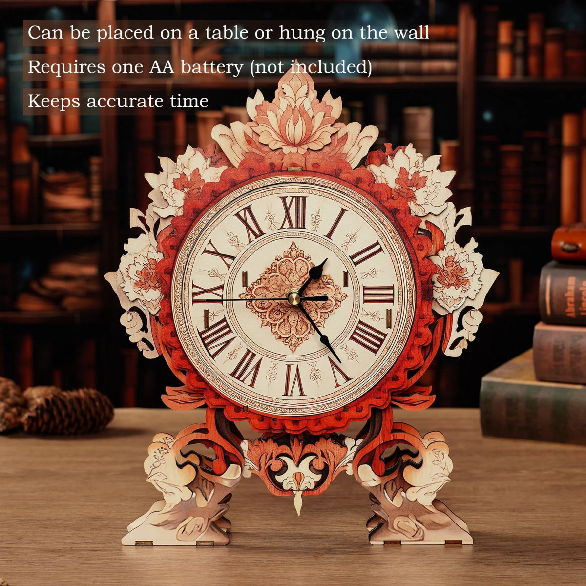 Flame Flower Wooden Clock Kit - KAAYEE Puzzle