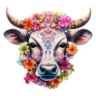 Flower and Cow Wooden Jigsaw Puzzle - KAAYEE Puzzle