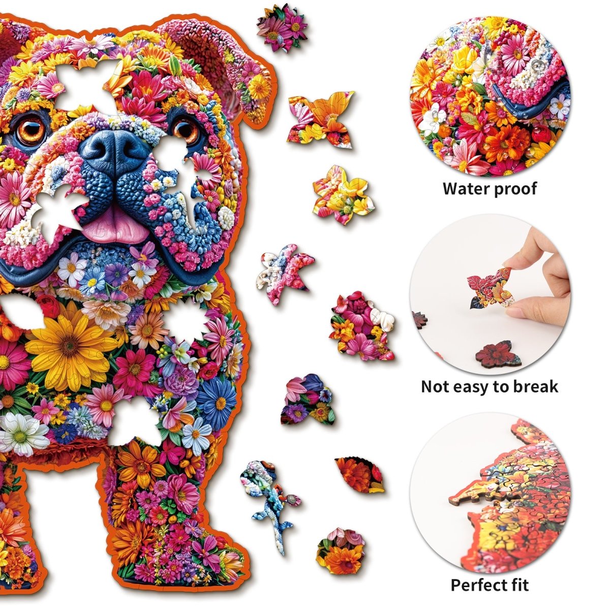 Flower Dog Wooden Jigsaw Puzzle - KAAYEE Puzzle