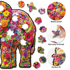 Flower Elephant Wooden Jigsaw Puzzle - KAAYEE Puzzle