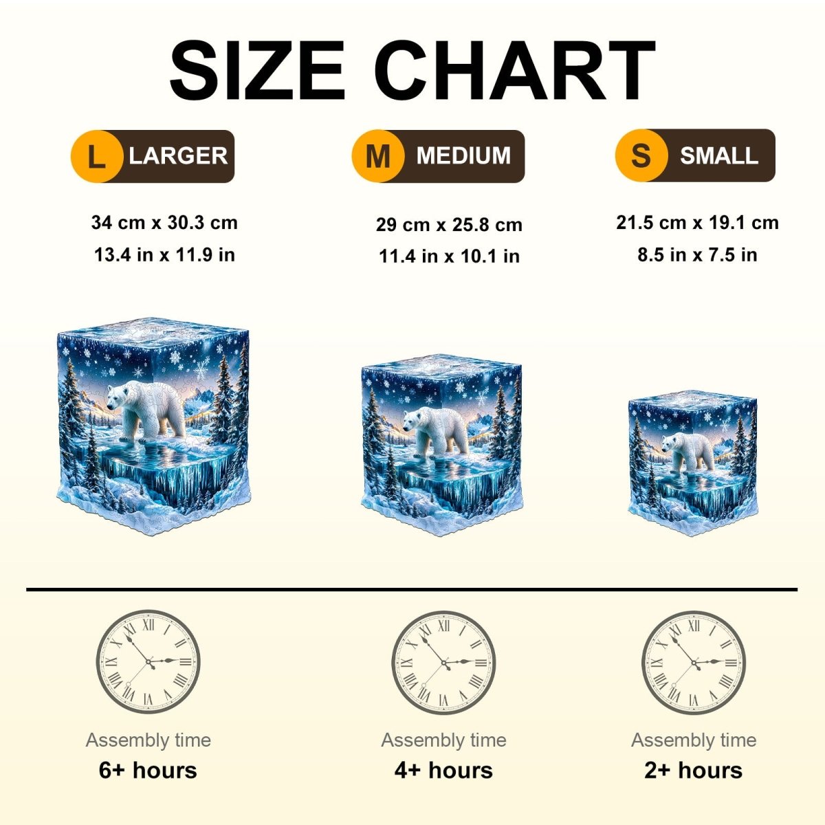 Frozen polar bears - 2 Wooden Jigsaw Puzzle - KAAYEE Puzzle