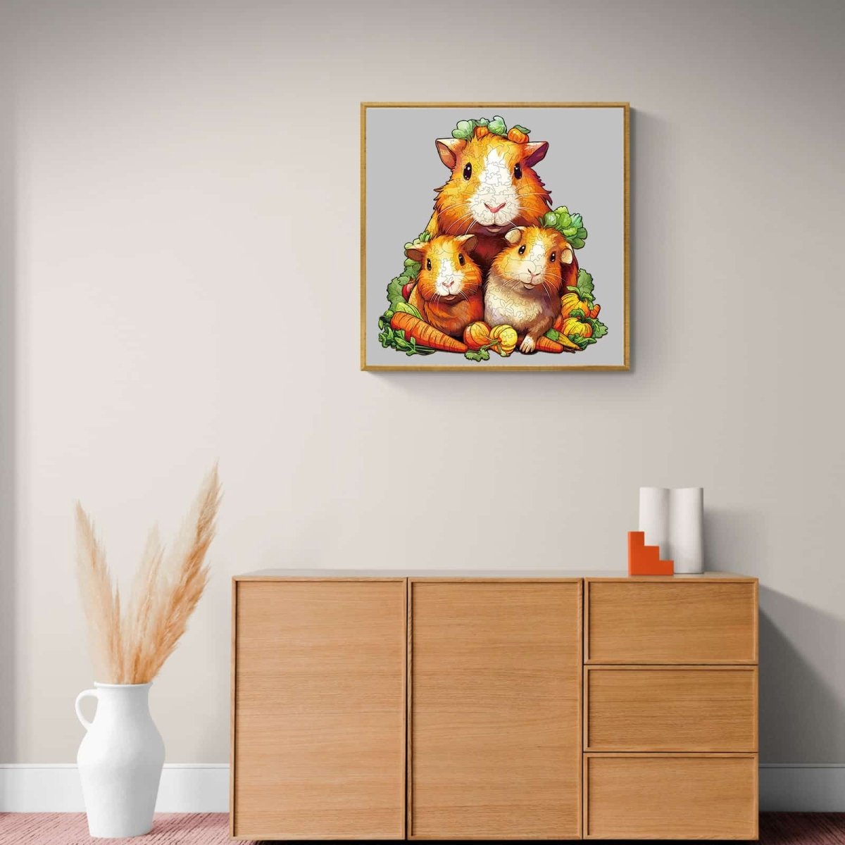 Guinea Pig Family Wooden Jigsaw Puzzle - KAAYEE Puzzle