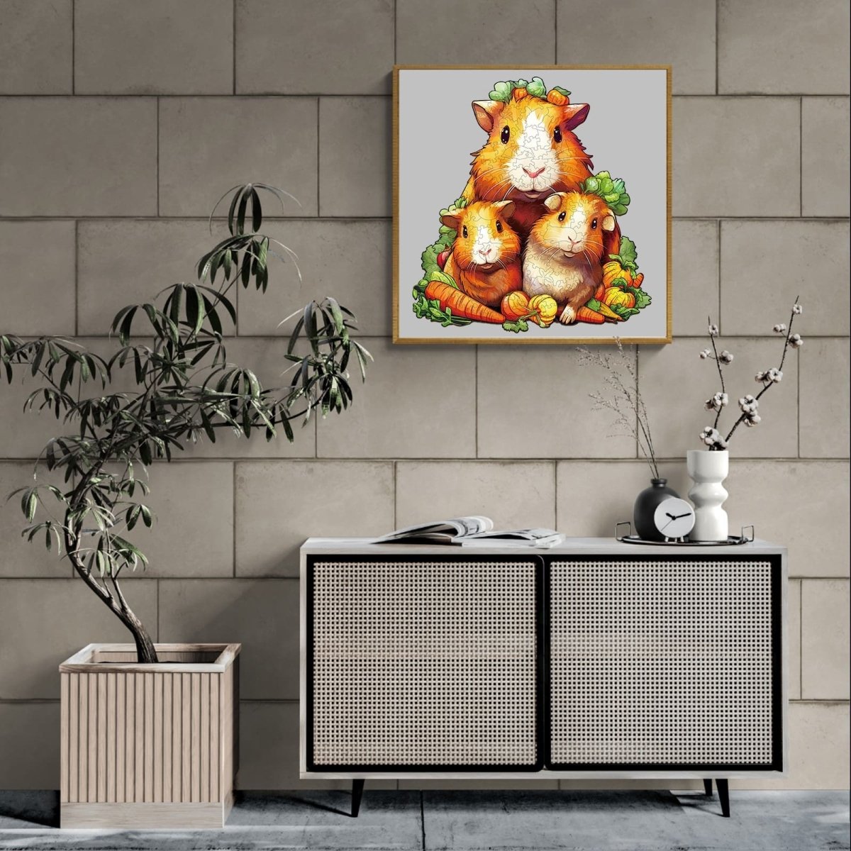 Guinea Pig Family Wooden Jigsaw Puzzle - KAAYEE Puzzle