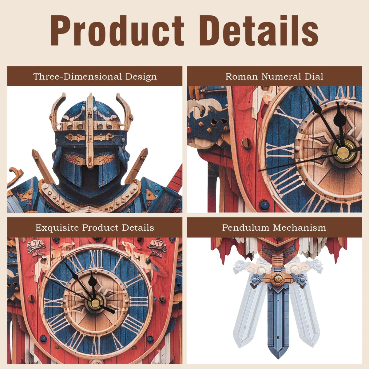 Knight Wooden Clock Kit - KAAYEE Puzzle