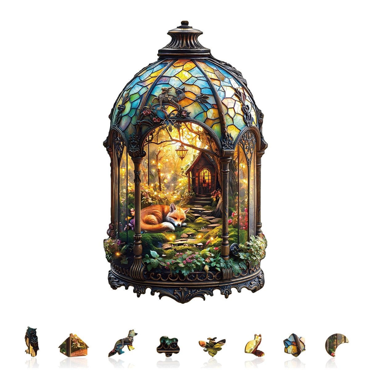 Lantern Fox Wooden Jigsaw Puzzle - KAAYEE Puzzle