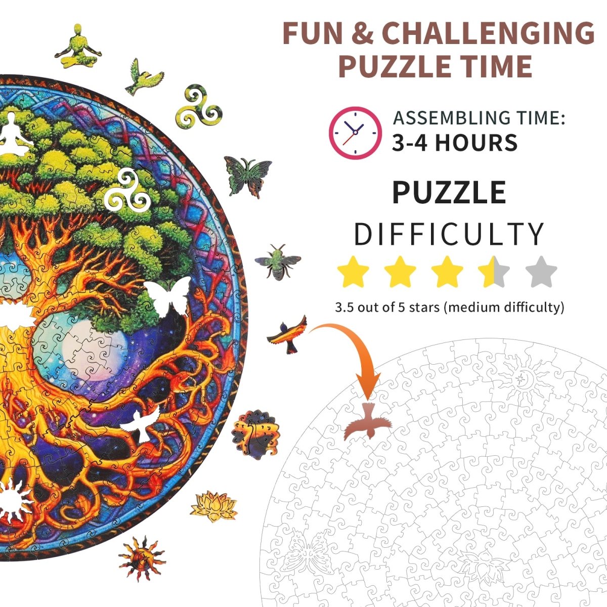 Lush Tree of Life Wooden Jigsaw Puzzle - KAAYEE Puzzle