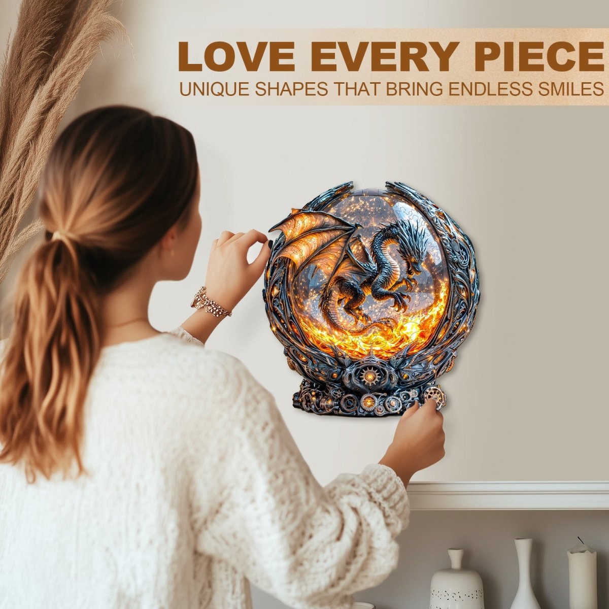 Magic Ball Fire Dragon Wooden Jigsaw Puzzle - KAAYEE Puzzle