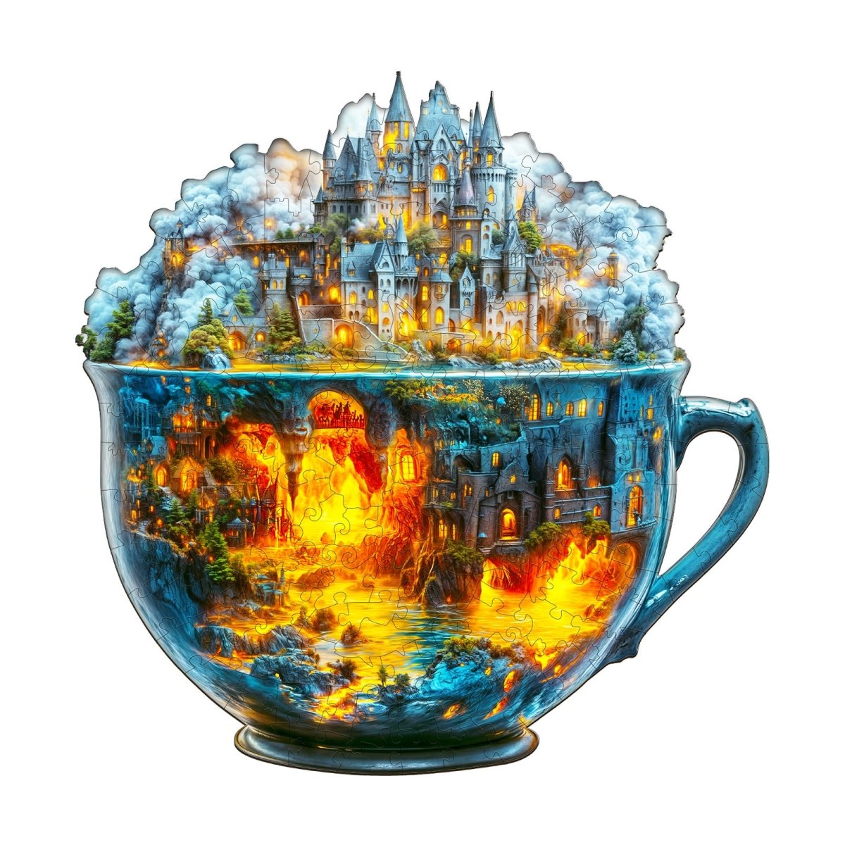 Magic cup - 2 Wooden Jigsaw Puzzle - KAAYEE Puzzle