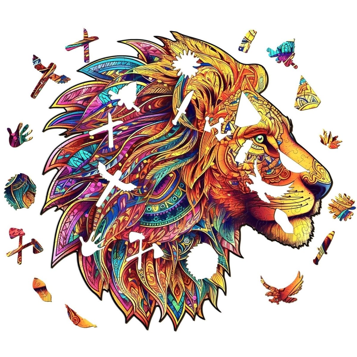 Mighty Lion Wooden Jigsaw Puzzle - KAAYEE Puzzle