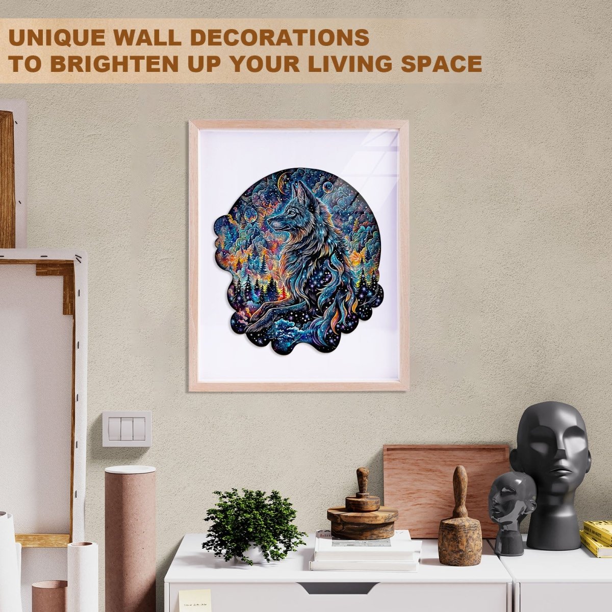 Nebula Wolf Wooden Jigsaw Puzzle - KAAYEE Puzzle