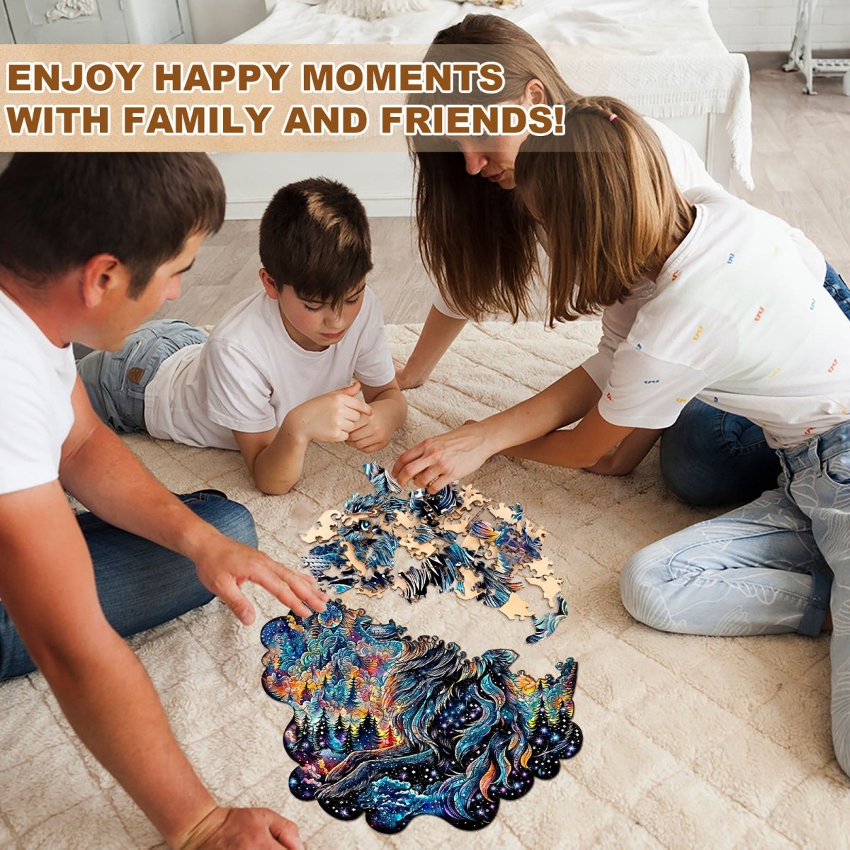 Nebula Wolf Wooden Jigsaw Puzzle - KAAYEE Puzzle
