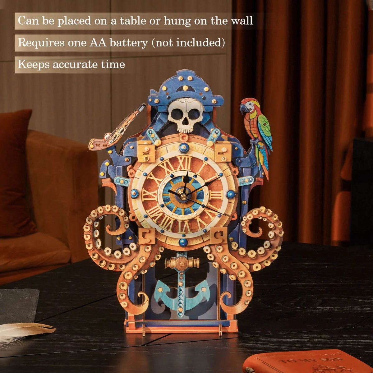 Octopus Monster Wooden Clock Kit - KAAYEE Puzzle