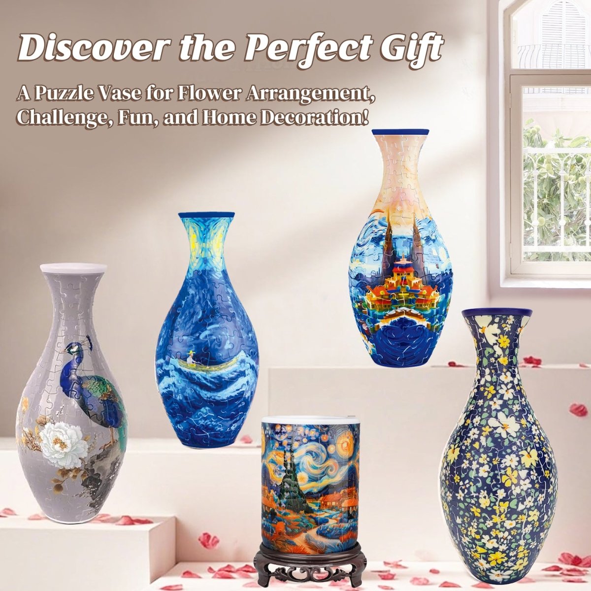 Peacock 3D Vase Puzzle Kit - KAAYEE Puzzle