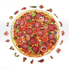 SAUSAGE PIZZA Wooden Jigsaw Puzzle - KAAYEE Puzzle