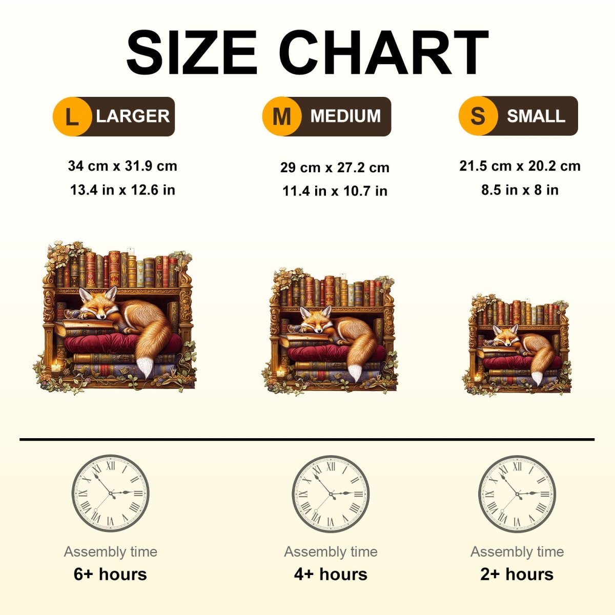 Sleep Library - Fox Wooden Jigsaw Puzzle - KAAYEE Puzzle