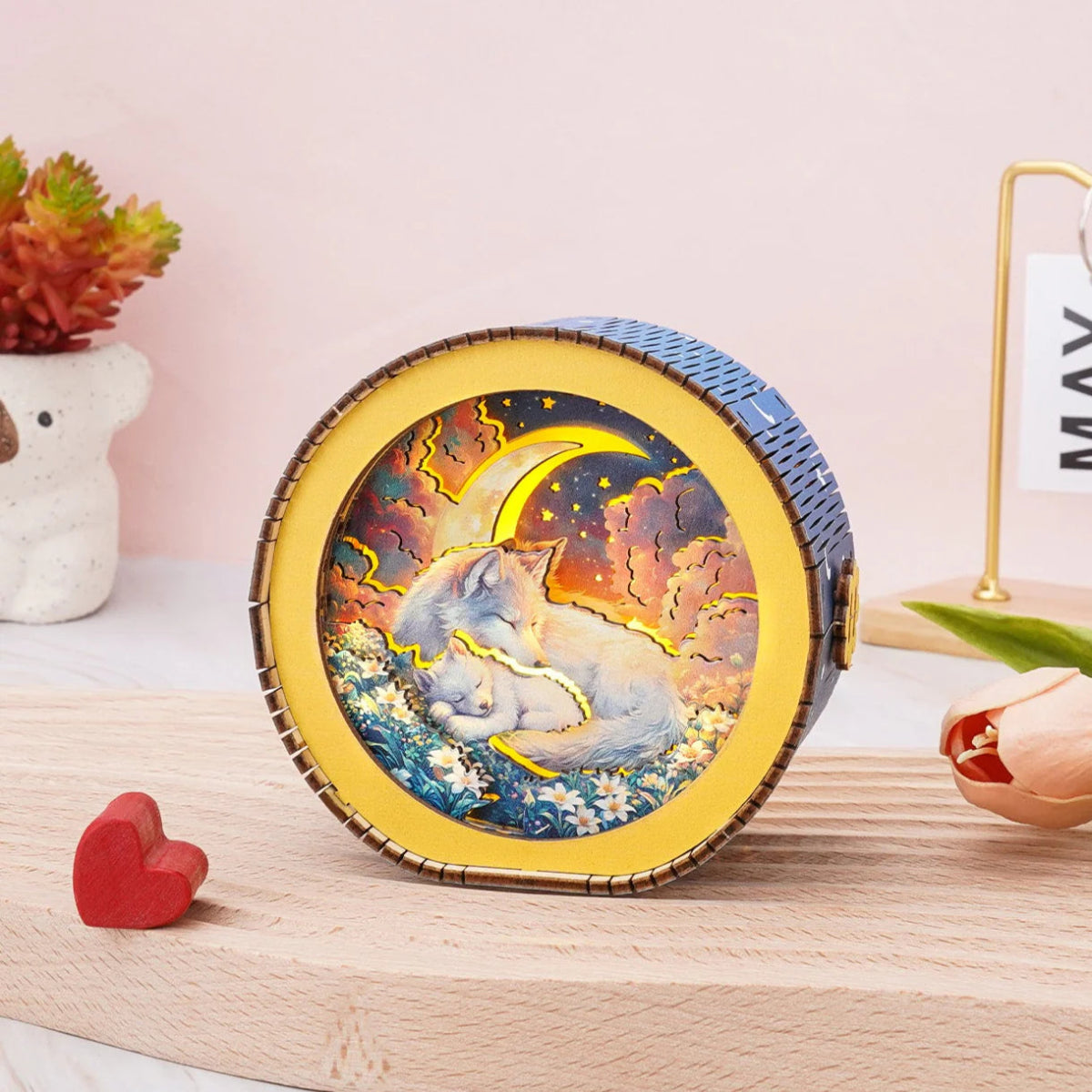 Sleeping Fox Family Night Light - KAAYEE Puzzle