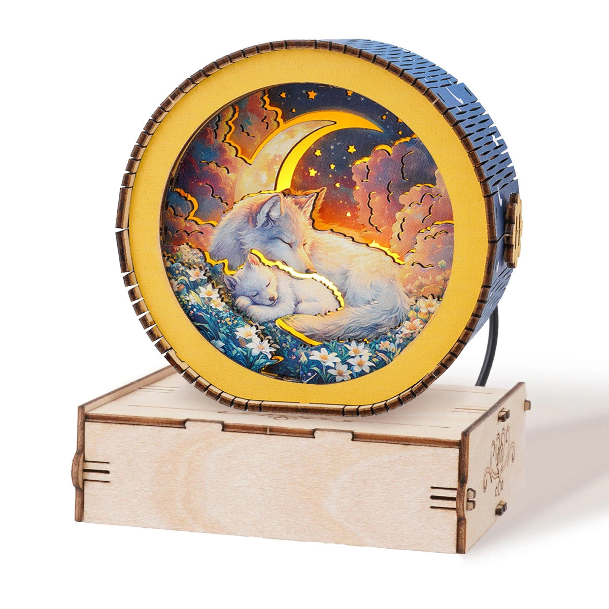 Sleeping Fox Family Night Light - KAAYEE Puzzle