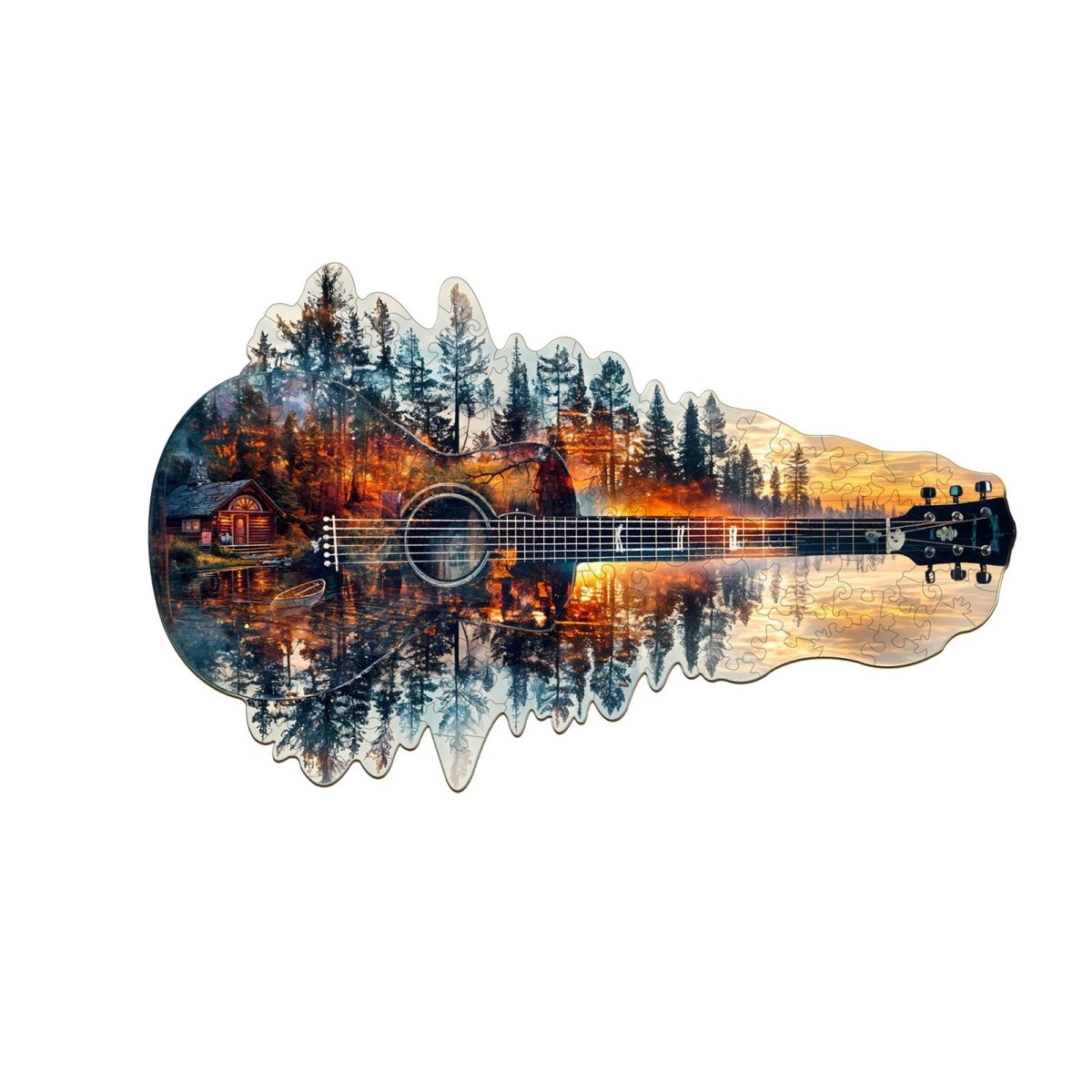 Sunset guitarWooden Jigsaw Puzzle - KAAYEE Puzzle