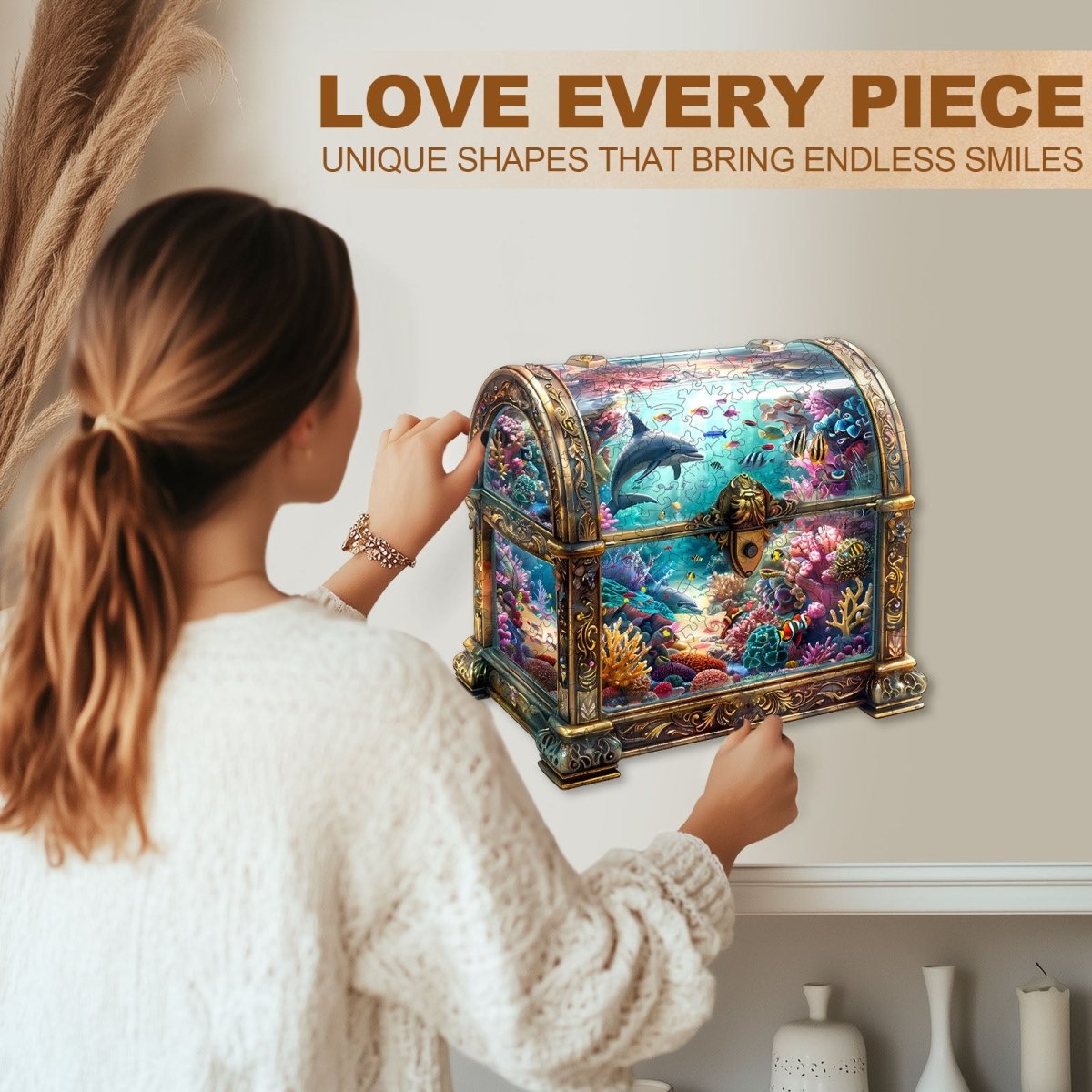 Treasure Chest Ocean - 3 Wooden Jigsaw Puzzle - KAAYEE Puzzle