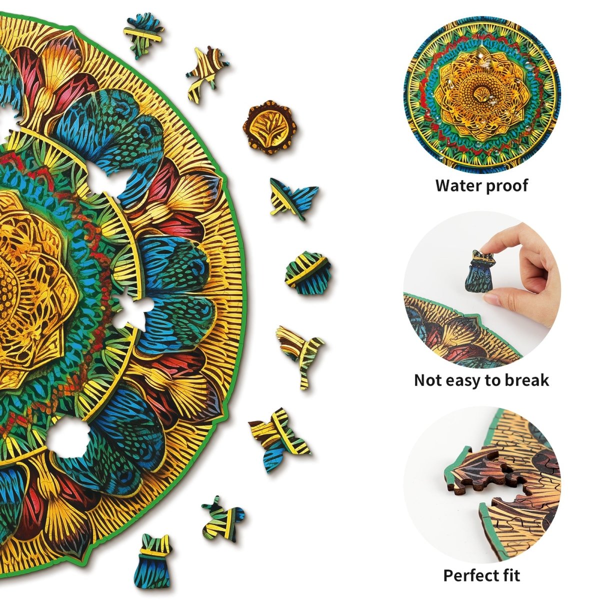 Vintage Mandala Wooden Jigsaw Puzzle - KAAYEE Puzzle