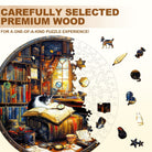 Whiskers Library - 1 Wooden Jigsaw Puzzle - KAAYEE Puzzle