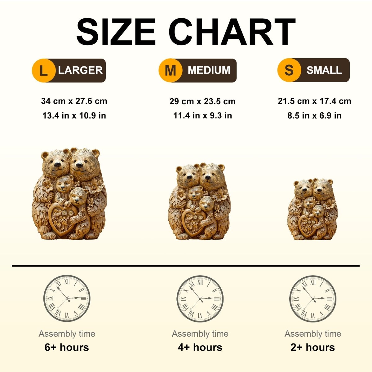 Woodcarve bear family Wooden Jigsaw Puzzle - KAAYEE Puzzle